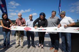 Official inauguration of the Bird Observatory, the new swim exit of Subaru IRONMAN Mont-Tremblant presented by Sportium