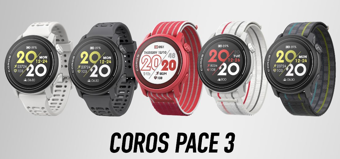Coros Pace 3 GPS Nylon Band Watch, Black